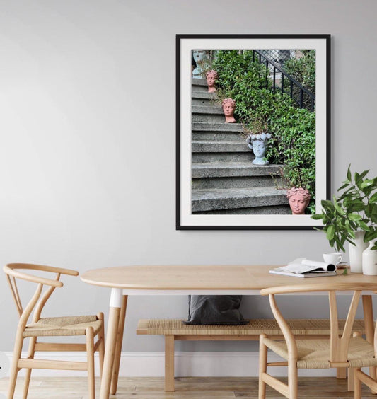 Heads on steps historic Savannah Georgia photography print unmatted