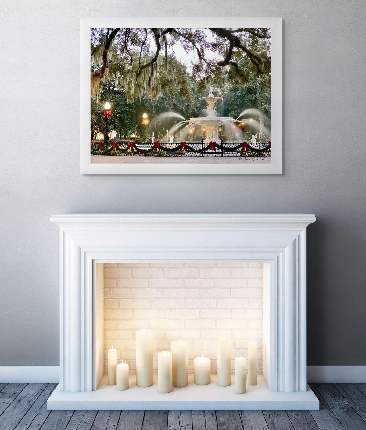 Forsyth Park Fountain Christmastime Savannah Georgia Photography Print Unmatted