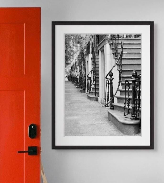 Savannah Georgia Gordon Street stairs black and white photography unmatted print