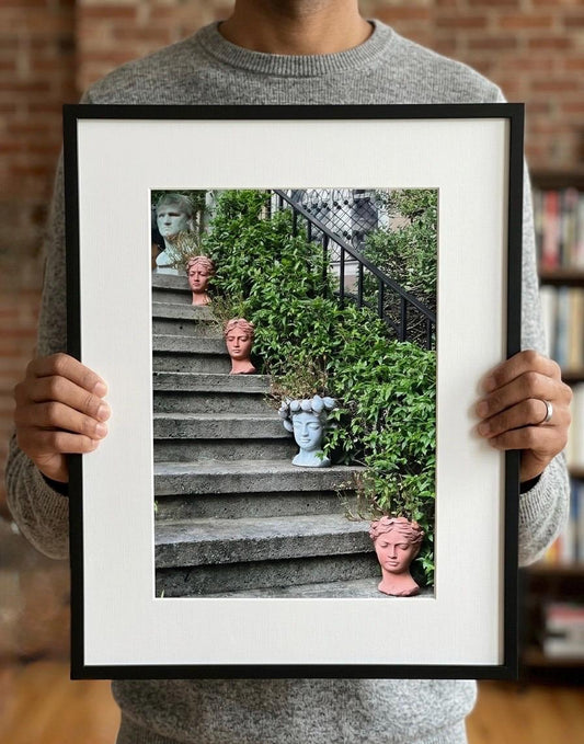 Heads on steps historic Savannah Georgia photography print unmatted