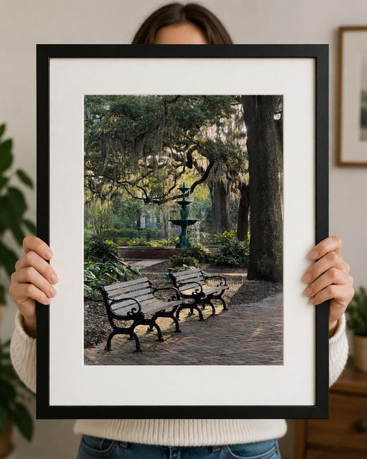 Lafayette Square fountain Savannah Georgia photography print unmatted