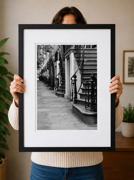 Savannah Georgia Gordon Street stairs black and white photography unmatted print